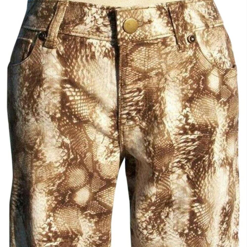 Cache Multi Color Python Reptile Pant Stretch Rhinestone Studs Jeans New $98 NWT - Picture 2 of 5